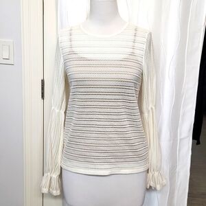 Michael Michael Kors Long Sleeve Crochet Top and Tan Tank Top
